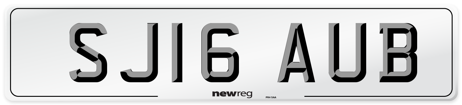 SJ16 AUB Number Plate from New Reg
